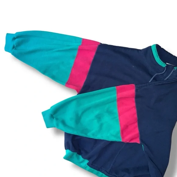 v i n t a g e :: Vibrant Slouchy Funnel Neck Sweatshirt